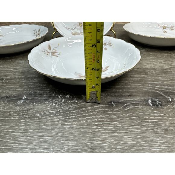 Crown Heiden Bavaria Porcelain Salad Plates 7.5” Scalloped Edge & Gold Rim-4 Pc - Picture 8 of 10